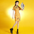 Load image into Gallery viewer, [SSJ Series]★China Dress★ One Piece Year-end Party Coming of Age Ceremony Yellow Yellow Short Length Slimming Wear
