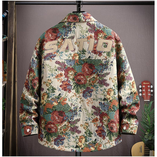 [YUANHENG Series]★Jacket★ 4color Outerwear Unisex Men's Large Size Floral Pattern Oil Painting Style