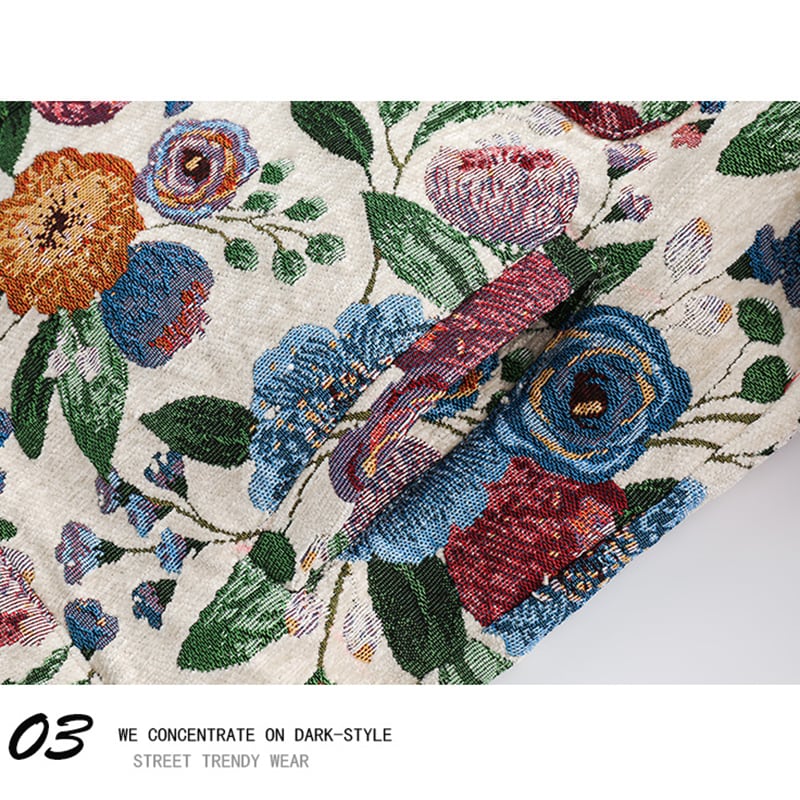 [GPstudio Series]★Jacket★ Floral pattern jacket outerwear unisex men's casual unique