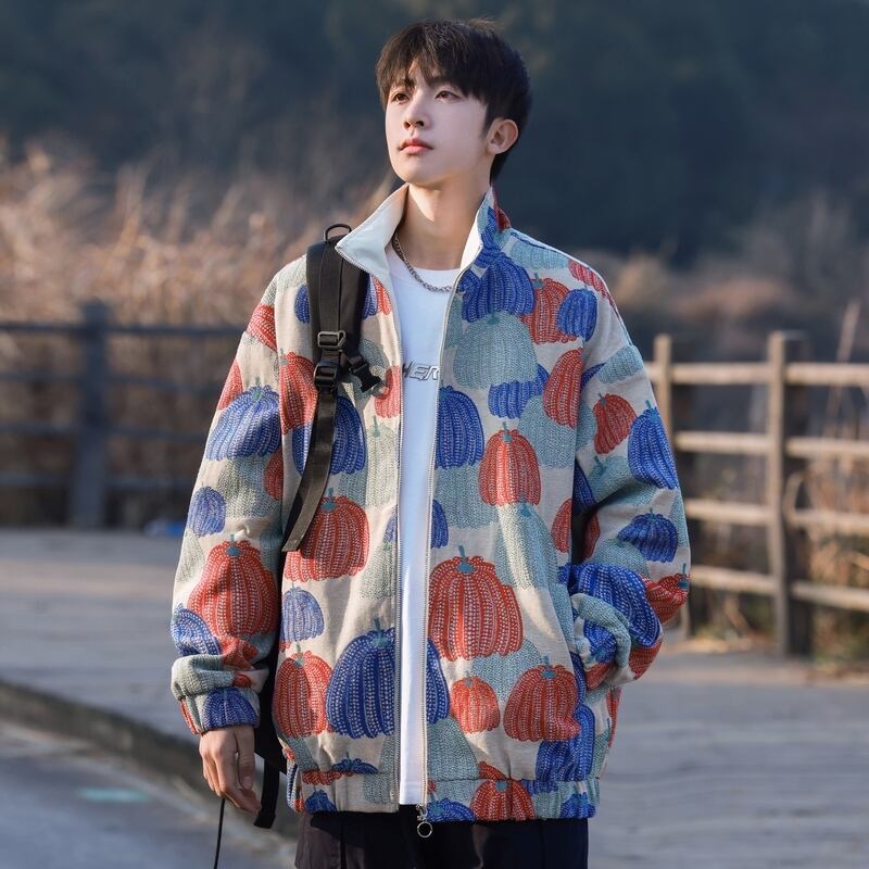 [NANSHI Series]★Jacket★ 3color Outer Print Unisex Men's Pumpkin Pumpkin Pattern Aya