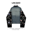 Load image into Gallery viewer, [LAN DIAO series]★China style outerwear★China style jacket switching unique denim blue black
