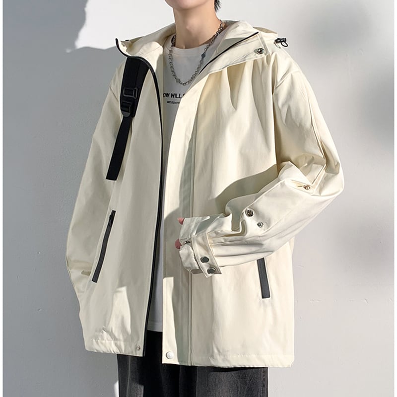 ✿New item! [BIGEMAN Series]★Jacket★ 2color outerwear with hood, unisex, men's, large size, simple, spring/autumn type