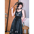 Load image into Gallery viewer, [Kogakusha---Butterfly Gin Series] ★Chinese-style dress★ Hanging dress, butterfly, Chinese clothing, long length, unique, black
