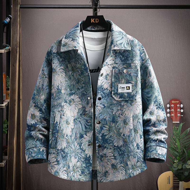 [YUANHENG Series]★Jacket★ 4color Outerwear Unisex Men's Large Size Floral Pattern Oil Painting Style