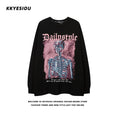 Load image into Gallery viewer, [KKyesiou Series] ★Tops★ 2color Sweatshirt Unisex Men's Skull Skull Stylish Black Apricot
