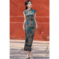 Load image into Gallery viewer, [HLQ Series] ★Chinese Dress★ Chinese-style dress, floral pattern, retro, Republic of China style, long length, switching, slimming
