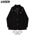 Load image into Gallery viewer, [LHSEN Series]★Outerwear★ Blazer Casual Easy to match with design Black Black
