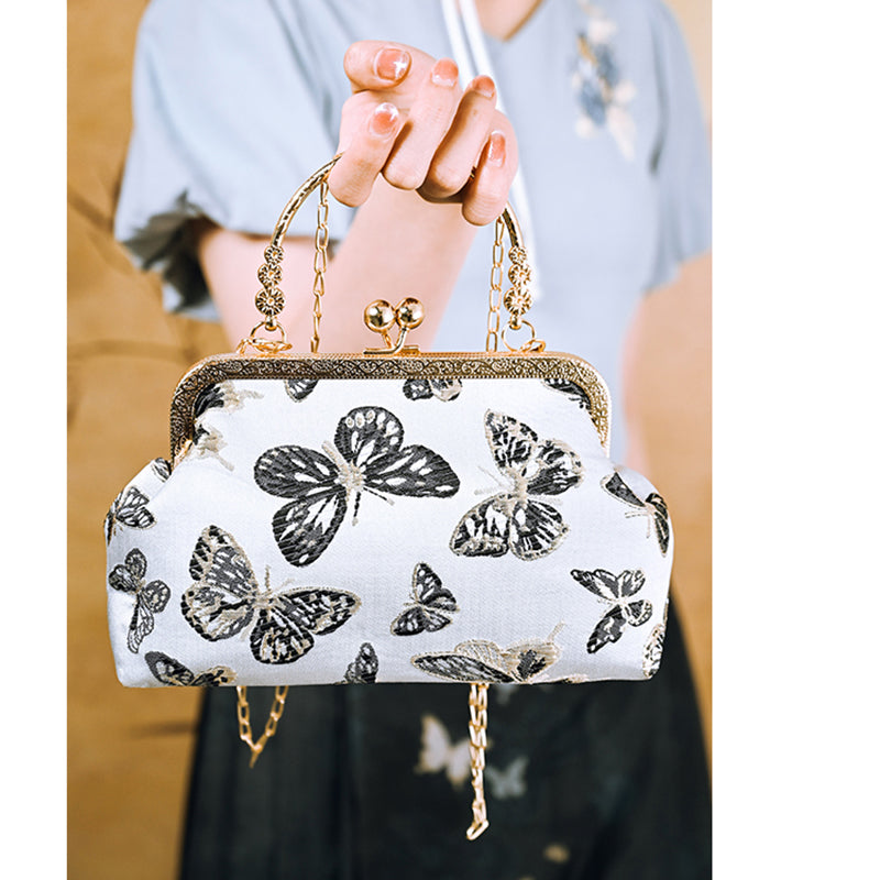 [Kokaisha---Butterfly Gin Series] Chinese-style bag, cute butterfly, easy to match, unique, hand-held, shoulder bag