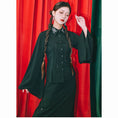 Load image into Gallery viewer, ✿New item! [Ancient Monster --- Cloudflip Series] ★Chinese style shirt★ Embroidery tops long sleeve shirt Original Hanfu shirt Black Black
