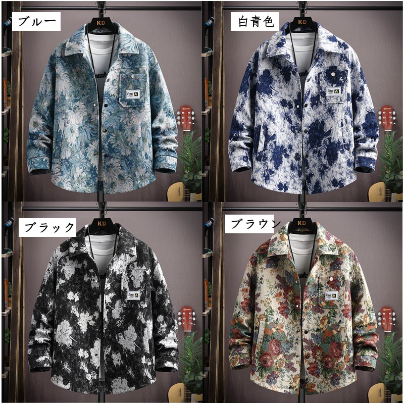 [YUANHENG Series]★Jacket★ 4color Outerwear Unisex Men's Large Size Floral Pattern Oil Painting Style