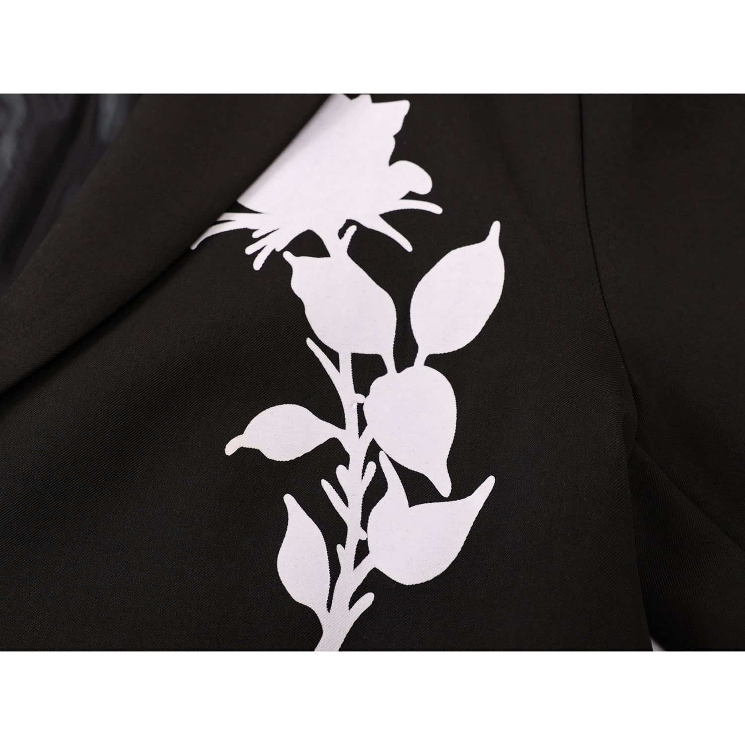 [LHSEN Series]★Outerwear★ Blazer Casual Floral Pattern Rose Easy to Match Black Black Designed