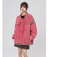 Load image into Gallery viewer, [Fujiiman Series] ★Jacket★ Denim jacket outerwear jeans unisex men's pink switching
