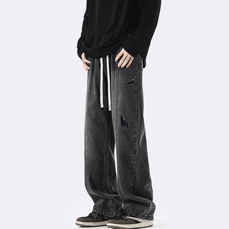 [XGY Series]★Trousers★ 2color Denim Pants Bottoms Unisex Men's Easy to Match Blue Black