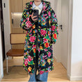 Load image into Gallery viewer, [YEFENG Series]★China style cotton coat★3color tops, floral pattern, winter coat, long length, unisex, men's, large size, black, red, green, blue
