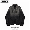 Load image into Gallery viewer, [LHSEN Series] ★Outer★ Denim Jacket Jacket Jeans Tie-dye Women's Black
