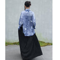 Load image into Gallery viewer, [Big Blue Dragon Series] ★China style tops★ Shirt, long sleeve shirt, butterfly satin blue, blue, cute, unique
