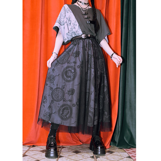 [Kogaisha---Peace Series] ★Chinese-style skirt★ Bottoms, tulle, slimming, easy to match, cute