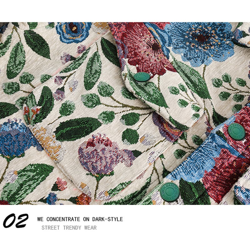 [GPstudio Series]★Jacket★ Floral pattern jacket outerwear unisex men's casual unique