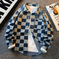 Load image into Gallery viewer, [HPCP Series]★Jacket★ Outerwear Unisex Men's Casual Plaid Pattern Blue Blue
