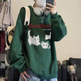 Load image into Gallery viewer, [XIHA Series] ★Tops★ 8color Sweatshirt Unisex Men's Large Size Cat Cat Blue White Black Gray Red Green
