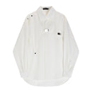 [XDJ FUSHI Series]★Shirt★ 2color Long Sleeve Shirt Tops Unisex Men's Black White Irregular