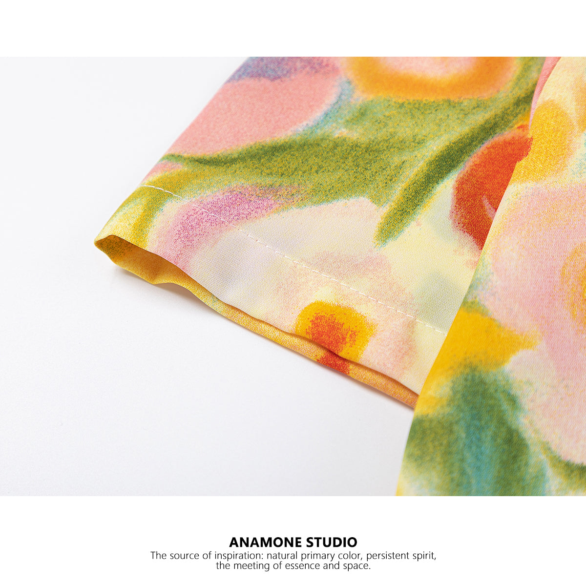 [ANAMONE STUDIO Series] ★Shirt★ Tops for women, SML, short length, stylish, slimming, oil painting style