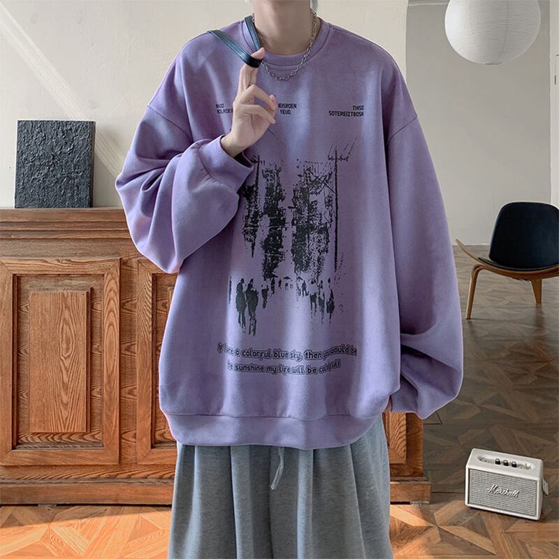 [NANSHI Series] ★Tops★ 3color Sweatshirt Unisex Men's Black Apricot Purple