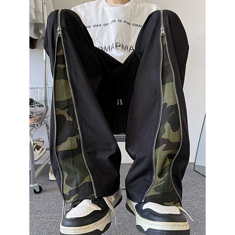 ✿New item! [BIGEMAN Series]★Pants★ Casual pants bottoms Unisex Men's Switching Camouflage pattern