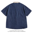 Load image into Gallery viewer, [FANMAN Series] ★Shirt★ Tops, Short Sleeve, Denim, Unisex, Men's, Cartoon, Casual, Blue
