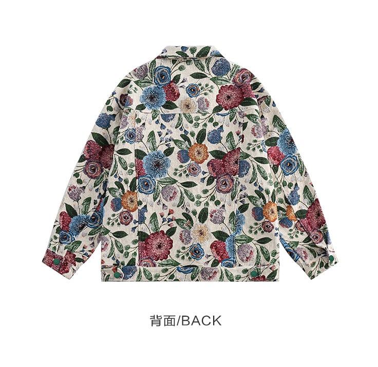 [GPstudio Series]★Jacket★ Floral pattern jacket outerwear unisex men's casual unique