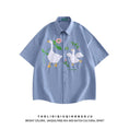 Load image into Gallery viewer, [Escaped Earth Series]★Shirt★ 2color Tops Short Sleeve Shirt Animal Pattern ML LL Unisex Men's Beige Blue
