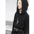 Load image into Gallery viewer, ✿New item! [Big Blue Dragon Series] ★China style hoodie★ Tops Short length China button Black Black
