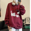 Load image into Gallery viewer, [XIHA Series] ★Tops★ 8color Sweatshirt Unisex Men's Large Size Cat Cat Blue White Black Gray Red Green
