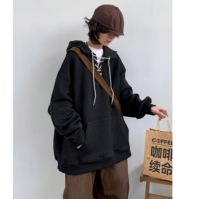 [GEBOXUAN Series] ★Parker★ Tops Unisex Men's Casual Black Black Retro