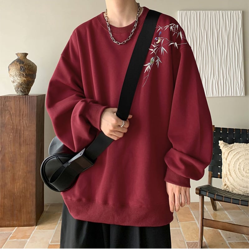 [KADISHOU series] ★Chinese style tops★ 5 colors Long sleeve tops Sweatshirt Unisex Men's Large sizes Black White Red