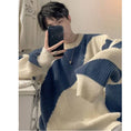 Load image into Gallery viewer, [PPG Series]★Sweater★ 2color Tops Unisex Men's Color Scheme Black Blue Black Blue Easy to match
