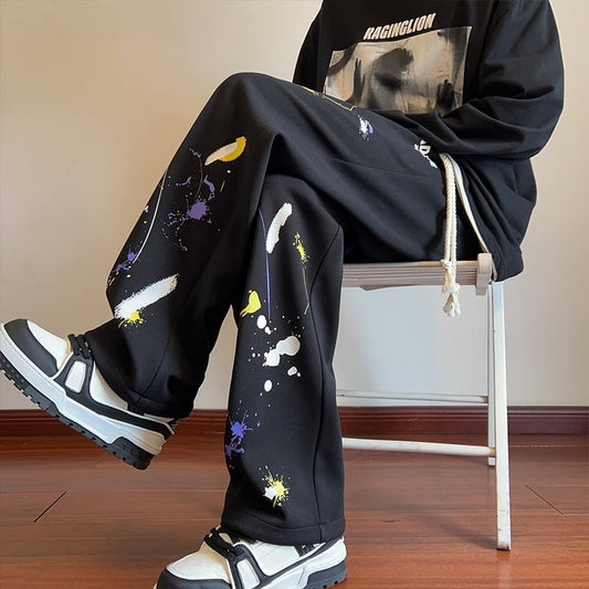 ✿New item! [BIGEMAN Series] ★Pants★ 2color Casual Pants Bottoms Unisex Men's Large Size Graffiti Stylish