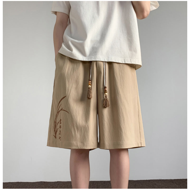 [BIGEMAN Series] ★Shorts★ Chinese-style pants, 2 colors, bottoms, short pants, unisex, men's, bamboo