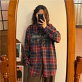 Load image into Gallery viewer, ✿New item! [UATONLINE Series]★Shirt★ 2color Long Sleeve Shirt Tops Unisex Men's Plaid Pattern Red Yellow
