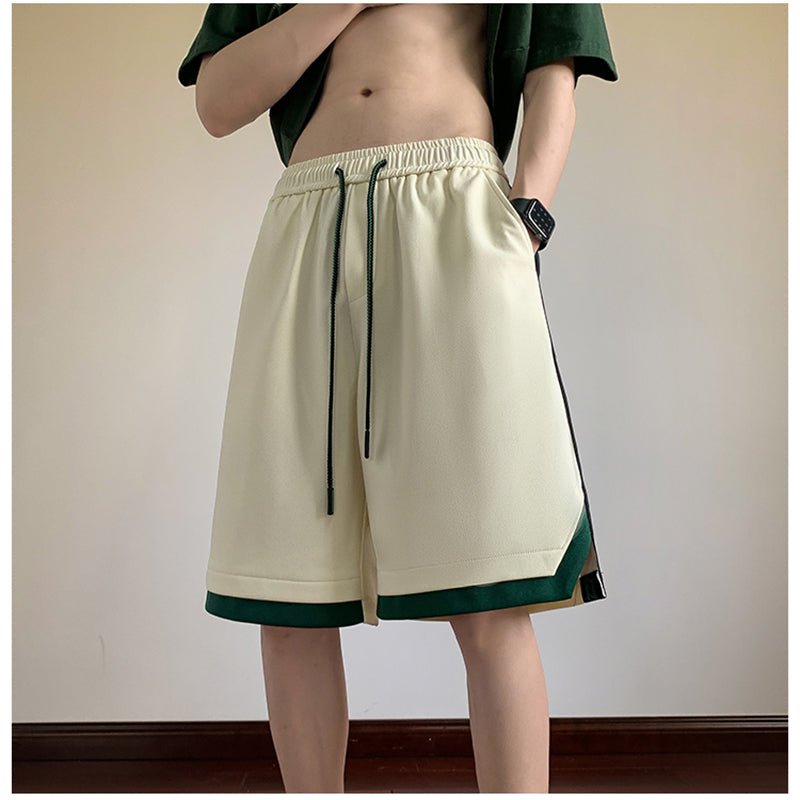 [BIGEMAN Series] ★Shorts★ 2 colors Bottoms Shorts Unisex Men's Sporty Color Scheme Easy to Match