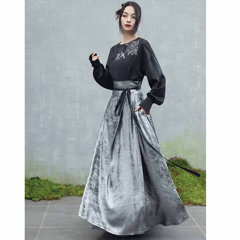 [Da Qinglong Shu Series] ★Chinese style skirt★ Bottoms Hanfu skirt Long skirt Retro Chinese clothes