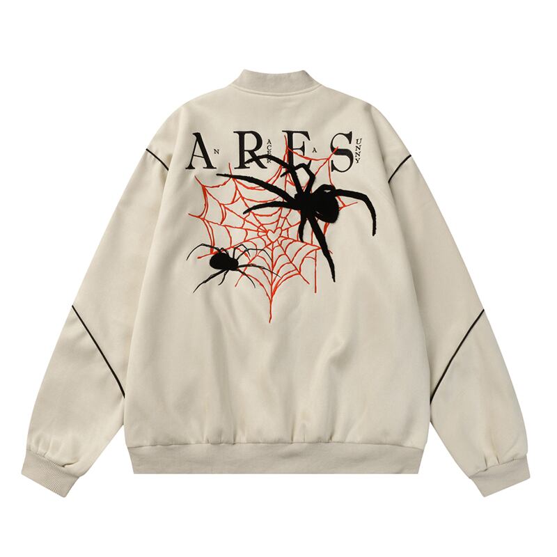 [CEDY Series]★Jacket★ 2color Outerwear Stadium Jacket Unisex Men's Spider Cool Black Apricot