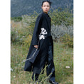 Load image into Gallery viewer, [Big Blue Dragon Series] ★China style outerwear★ Long length embroidery irregular black black original floral pattern
