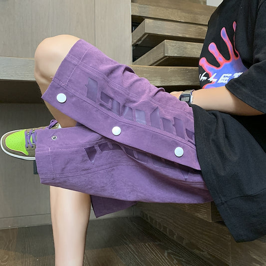 [BIGEMAN Series] Shorts 3 colors Bottoms Short pants Unisex Men's Sporty style Black Purple Gray