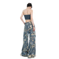 Load image into Gallery viewer, [MZVZ Series] ★Denim pants★ Floral patterned trousers, bottoms, distressed finish, unisex, men's, women's, stylish
