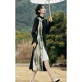 Load image into Gallery viewer, [Hanamori Series] ★China-style dress★ Improved cheongsam dress with switching design Black Black
