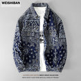 Load image into Gallery viewer, [WEISHIBAN Series]★Jacket★ Denim jacket Jeans 2color Floral pattern jacket Outerwear Unisex Men's Blue Black
