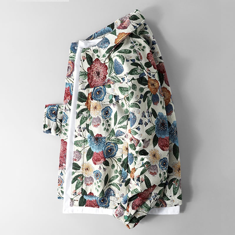 [GPstudio Series]★Jacket★ Floral pattern jacket outerwear unisex men's casual unique