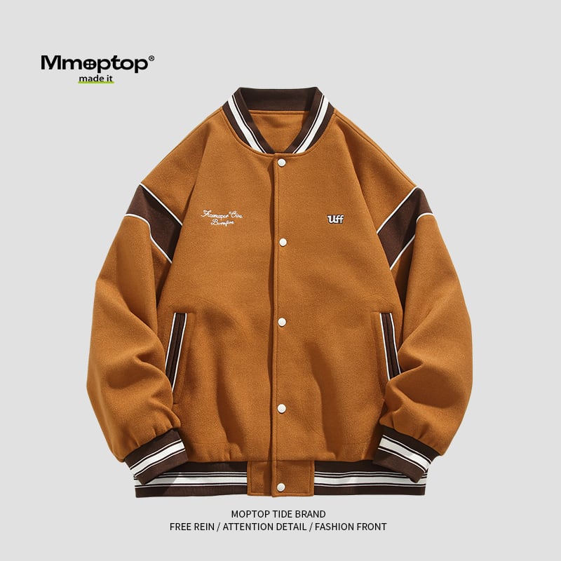 [Mmoptop Series] ★Stadium Jacket★ 3color Outerwear Unisex Men's Navy Dark Green Brown