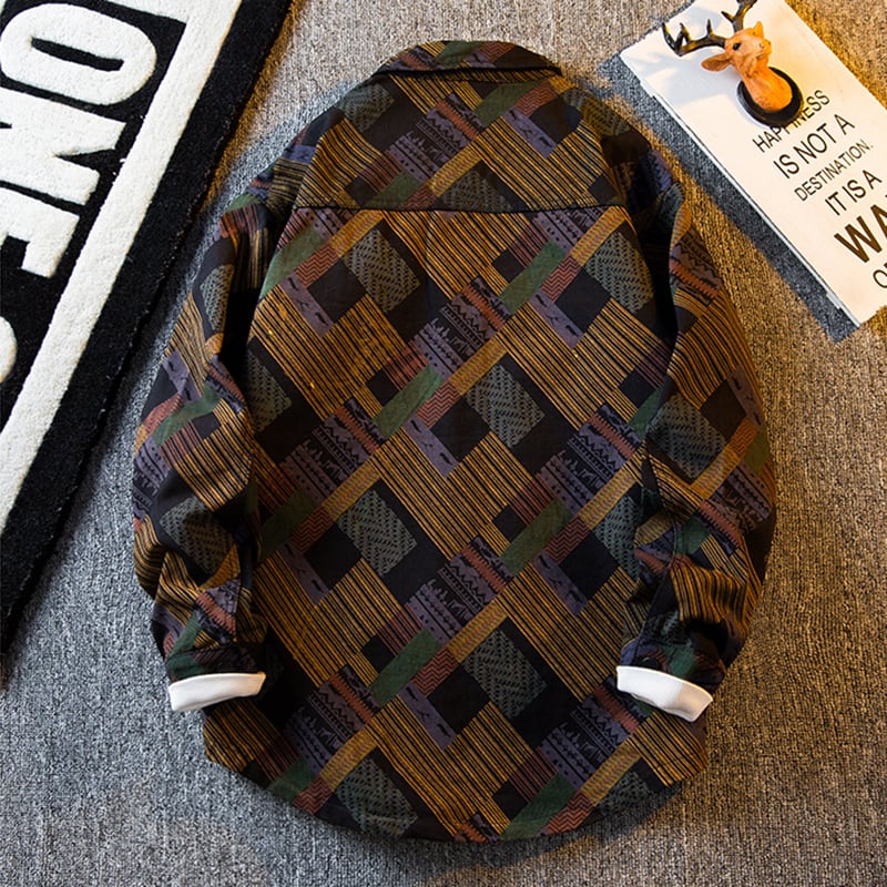 [HPCP Series] ★Jacket★ Outerwear Unisex Men's Plaid Color Print Easy to match